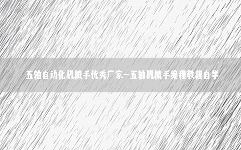 五軸自動化機械手優(yōu)秀廠家-五軸機械手編程教程自學(xué)