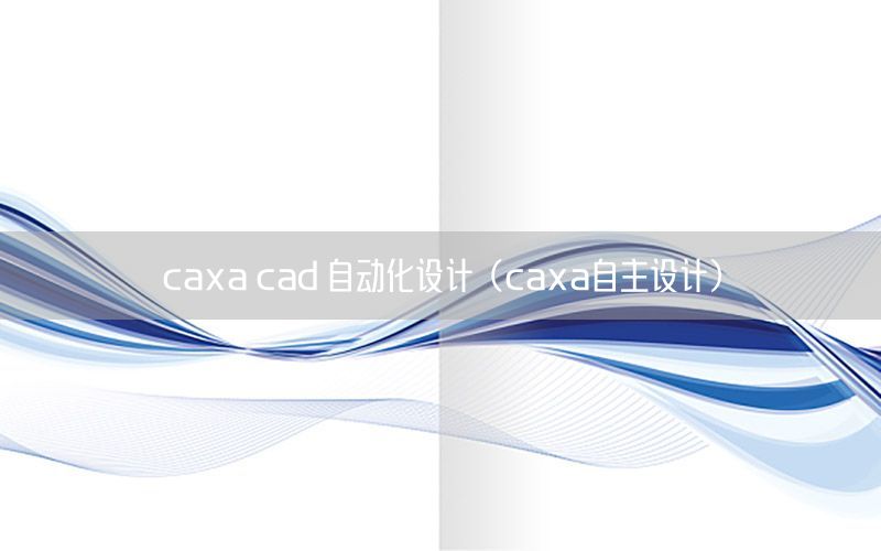 caxa cad 自動化設計（caxa自主設計）