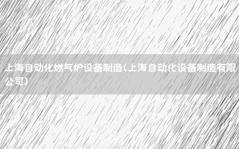 上海自動化燃?xì)鉅t設(shè)備制造（上海自動化設(shè)備制造有限公司）